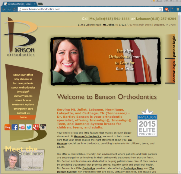 The Branded Website for Benson Ortho