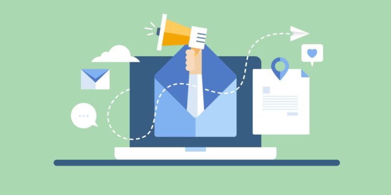 Will Your Marketing Strategy Survive? Run successful email marketing campaign for online business, newsletter promotion, personalized message concept. Flat design vector banner template.