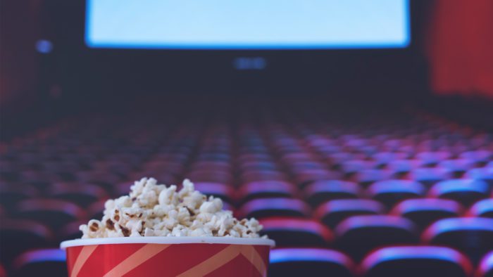movie theatre with popcorn