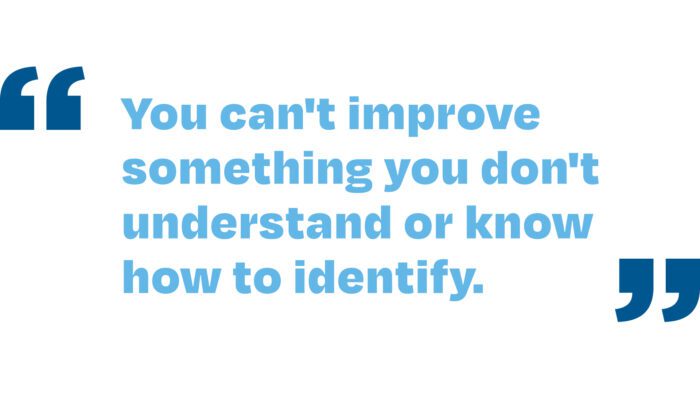 You can't improve something you don't understand or know how to identify.